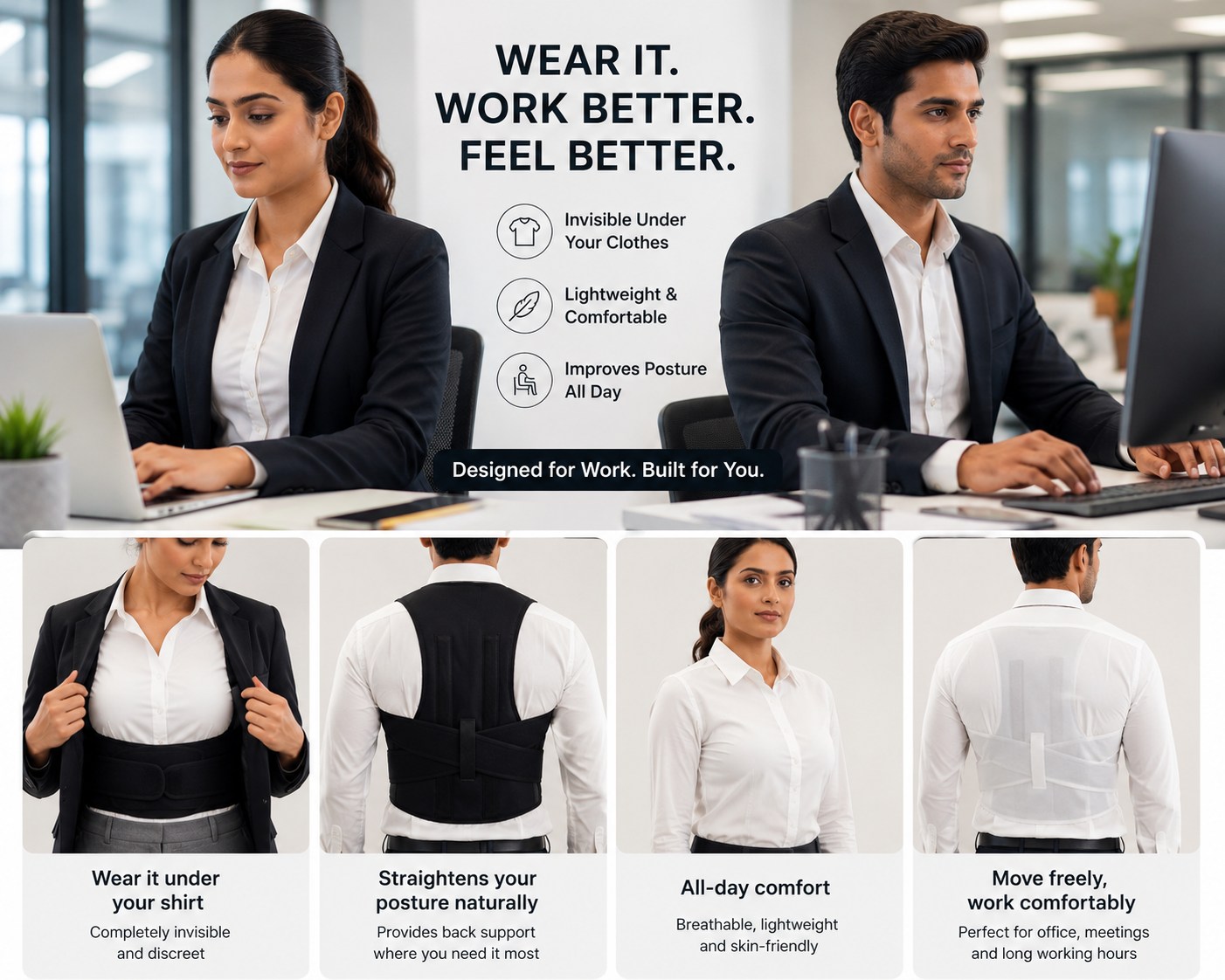 VelAura™ PostureFix Pro – Back & Shoulder Pain Relief Corrector